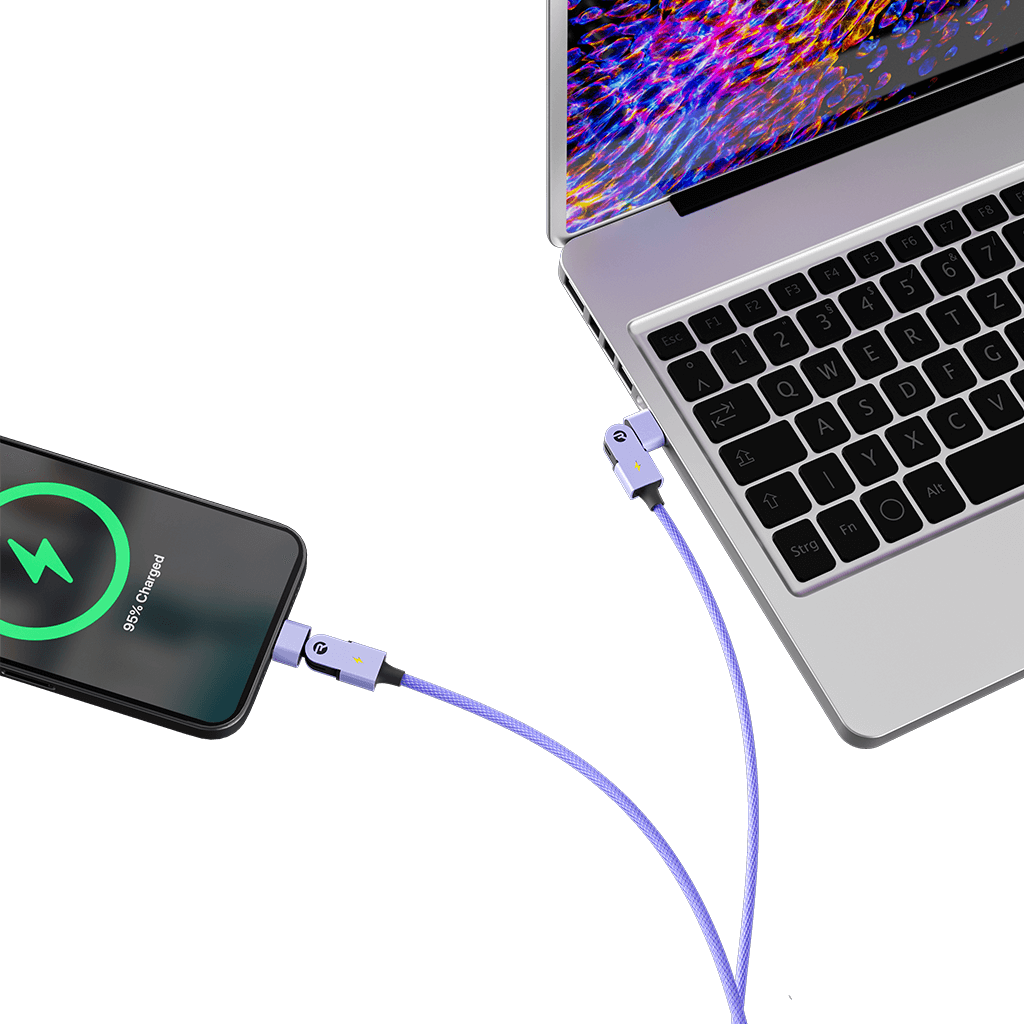 Tipo C: para Android & iPhone 15+ / 6ft / Morado