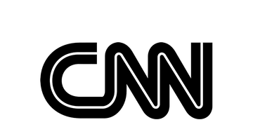 'Logo with bold, black letters spelling CNN, each letter connected horizontally.'
